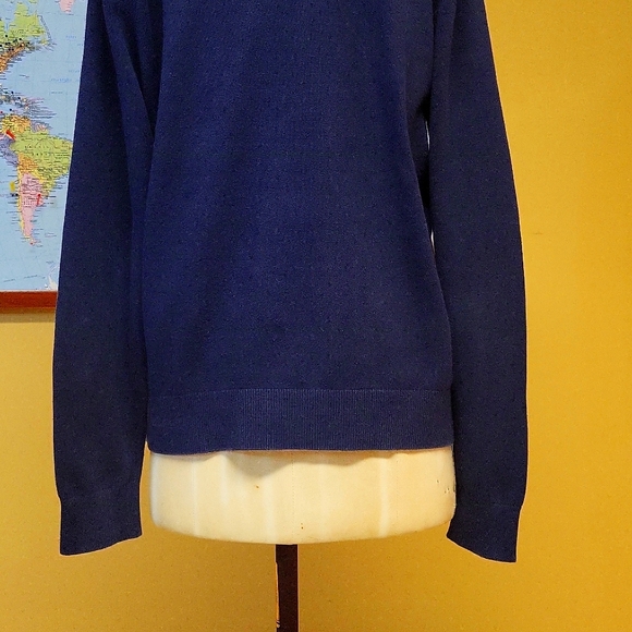 Tommy Hilfiger Signature V Neck men's Long sleeves Sweater, medium, navy blue - Picture 9 of 13